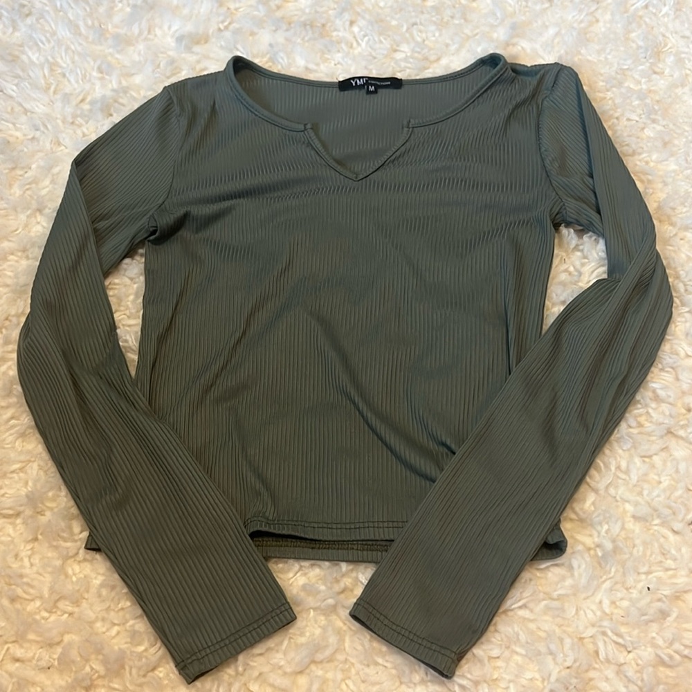 Ribbed YMI green long sleeve